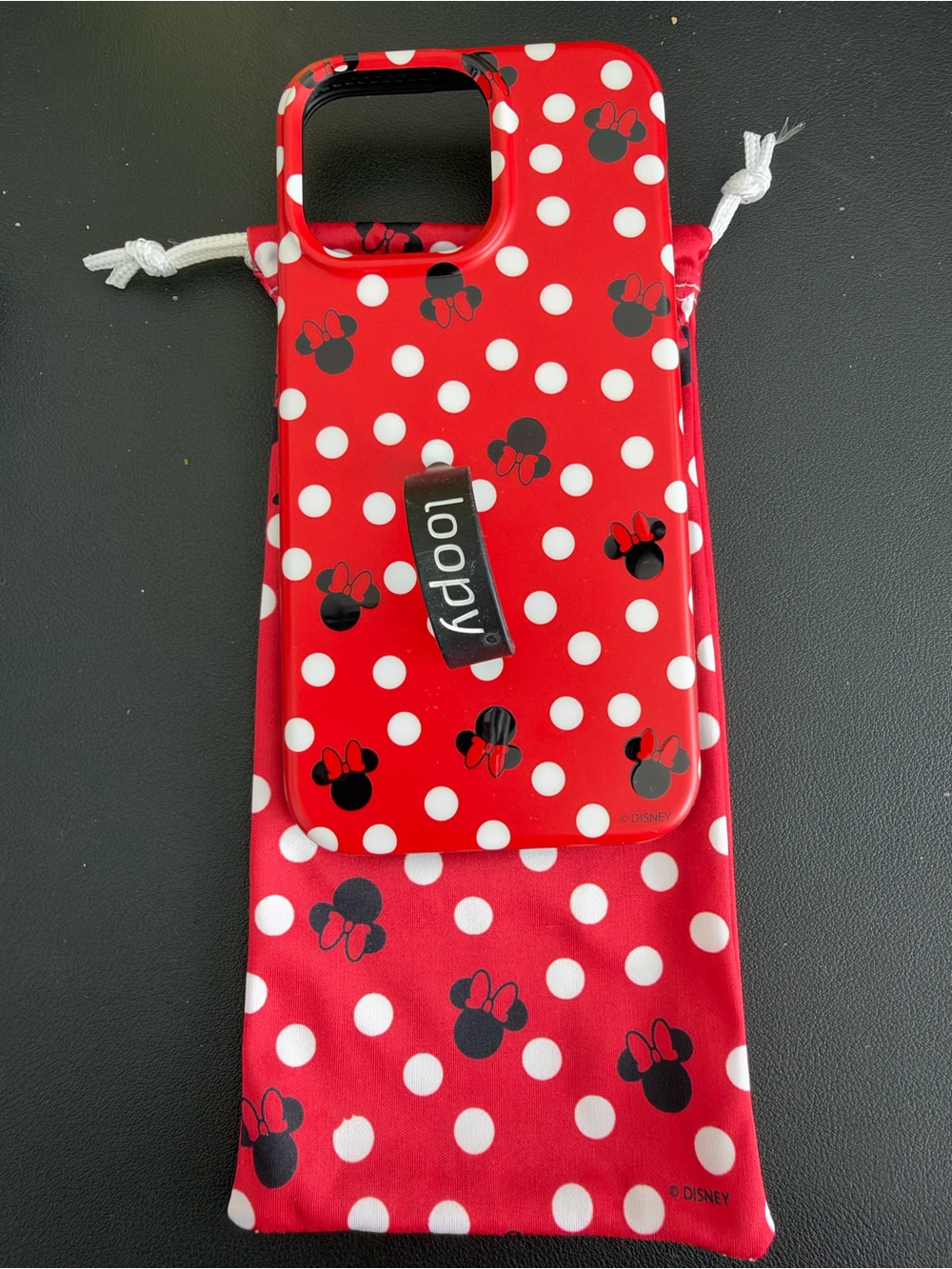 Loopy Case Red and White Polka Dot Minnie Mouse iPhone 15 pro max